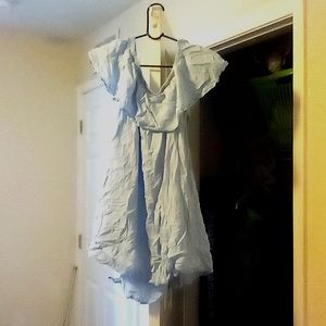 Blue flowing summer mini dress cute